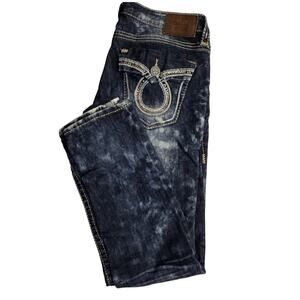 Big Star Vintage Sweet Skinny Womens Denim Jeans 30R Low Rise Rhinestone Stretch